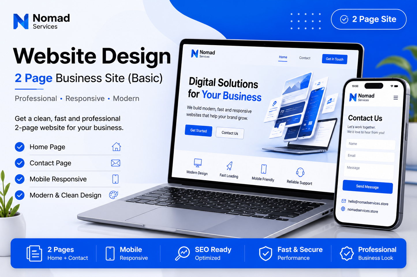 Website Design - 2 Page Business Site (Basic)