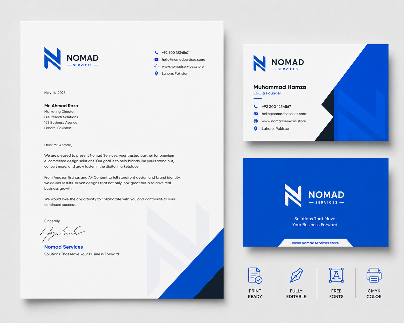 Business Card + Letterhead Design