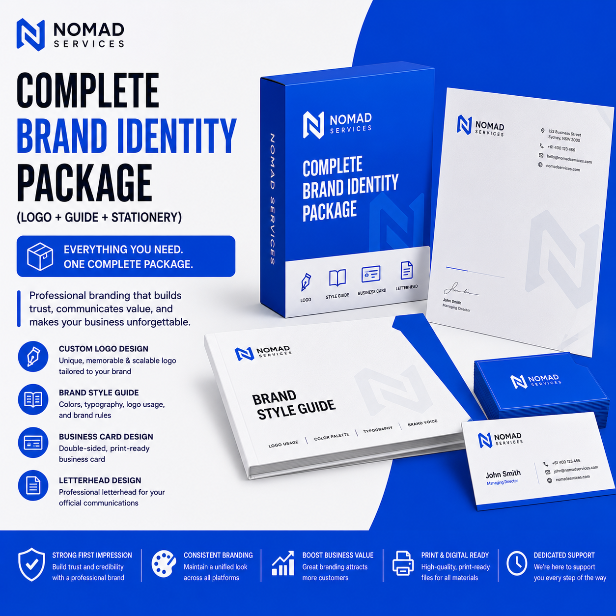 Complete Brand Identity Package (Logo + Guide + Stationery)
