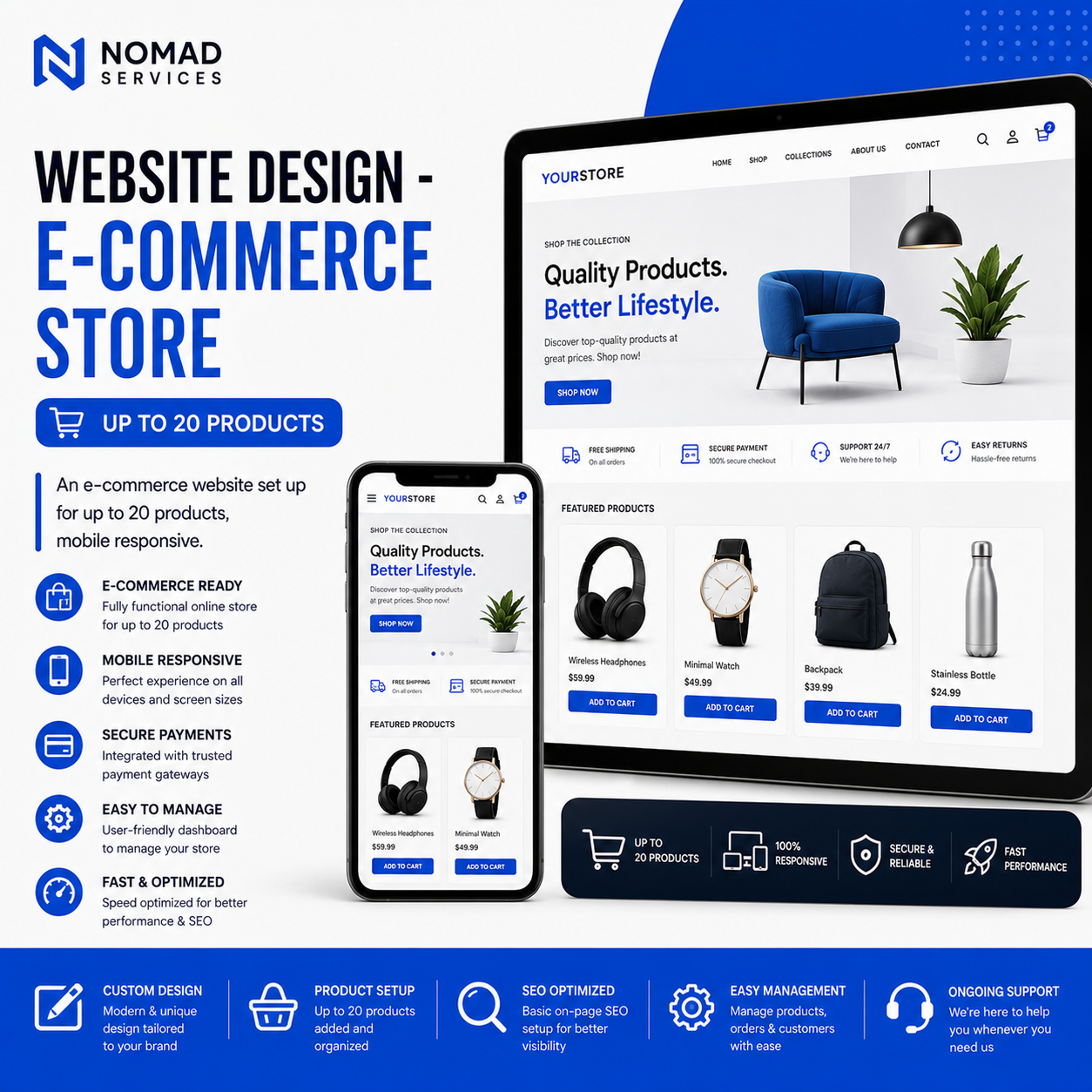 Website Design - E-commerce Store (Up to 20 Products)