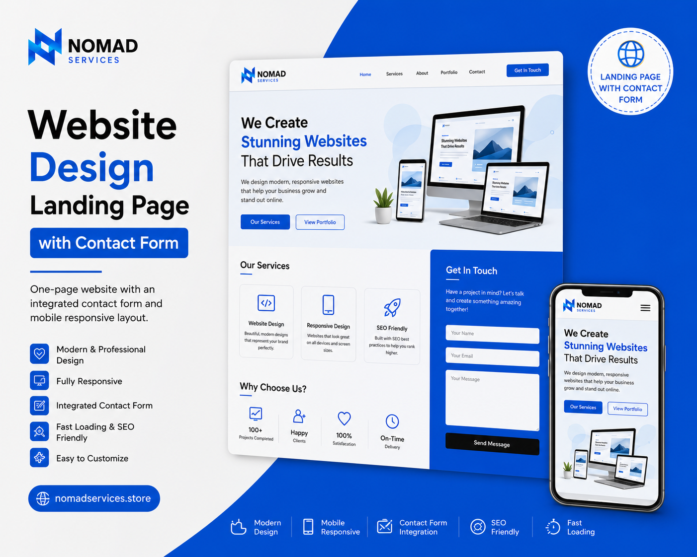 Website Design - Landing Page with Contact Form